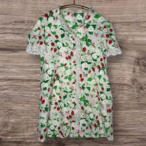 Vintage Handmade Strawberry Dressing Gown